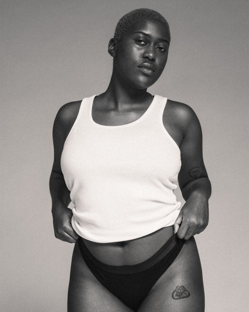 Female model wearing Women