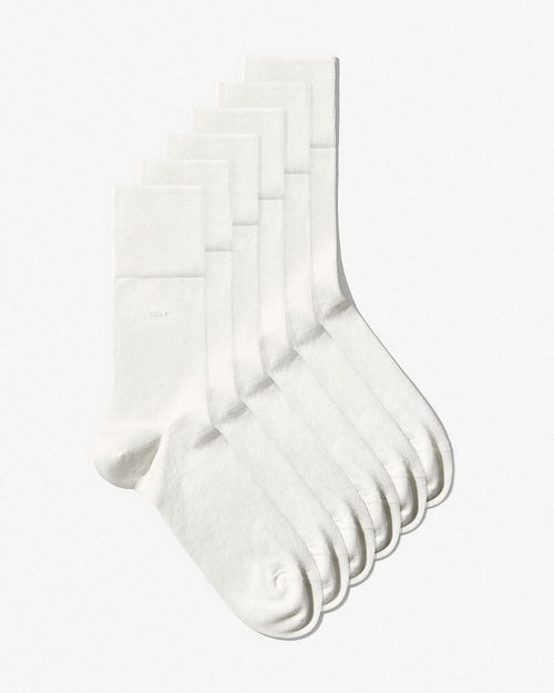 Unisex Mid Length Cotton Socks in White - CDLP