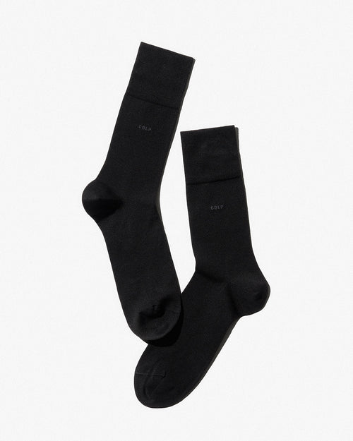 Unisex Mid Length Cotton Socks in Black - CDLP