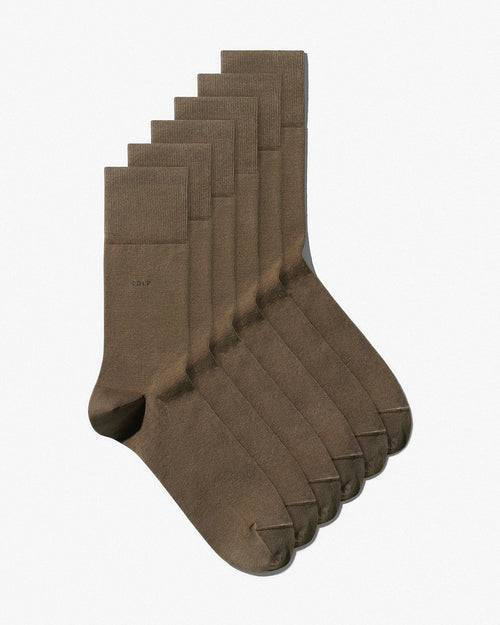 Unisex Mid Length Cotton Socks in Clay - CDLP