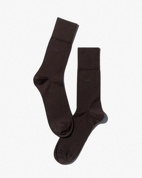 Unisex Mid Length Cotton Socks in Dark Brown - CDLP