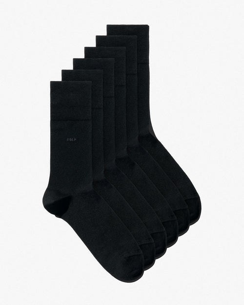 Unisex Mid Length Cotton Socks in Black - CDLP