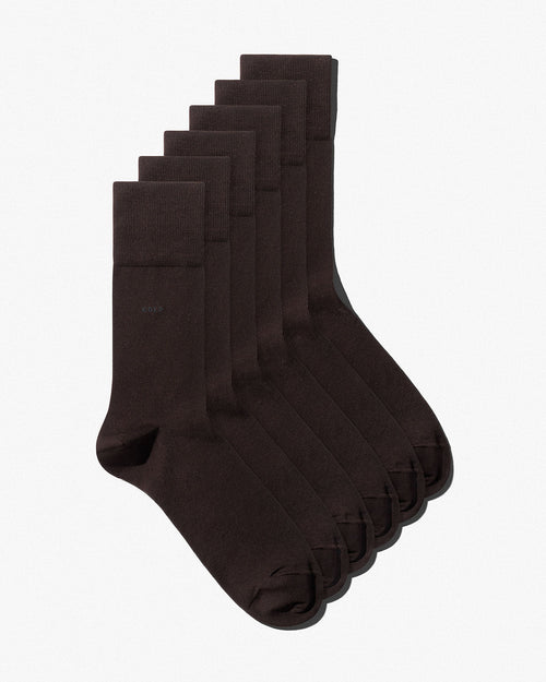 Unisex Mid Length Cotton Socks in Dark Brown - CDLP