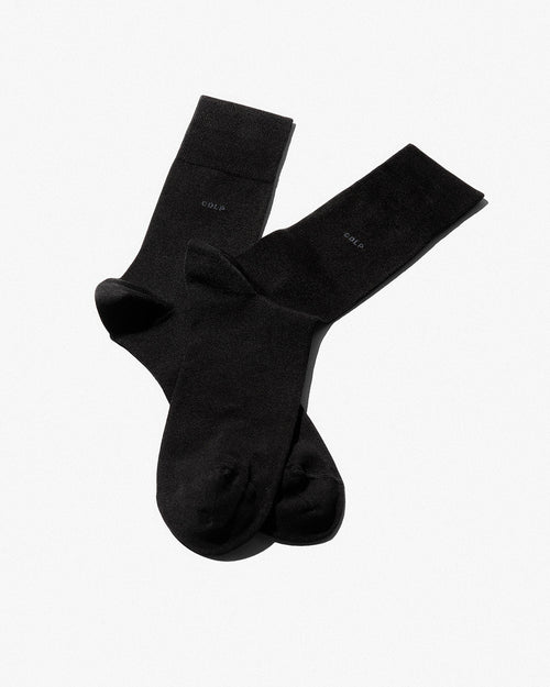 Unisex Mid Length Cotton Socks in Black - CDLP