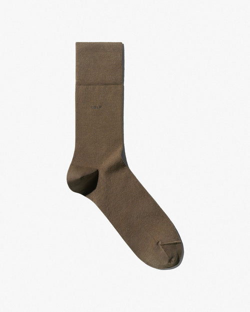 Unisex Mid Length Cotton Socks in Clay - CDLP