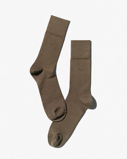 Unisex Mid Length Cotton Socks in Clay - CDLP