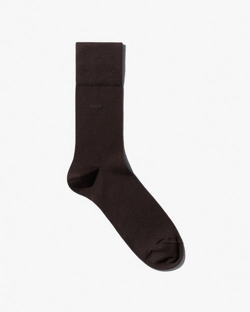 Unisex Mid Length Cotton Socks in Dark Brown - CDLP