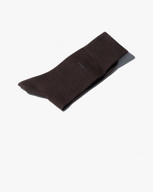 Unisex Mid Length Cotton Socks in Dark Brown - CDLP