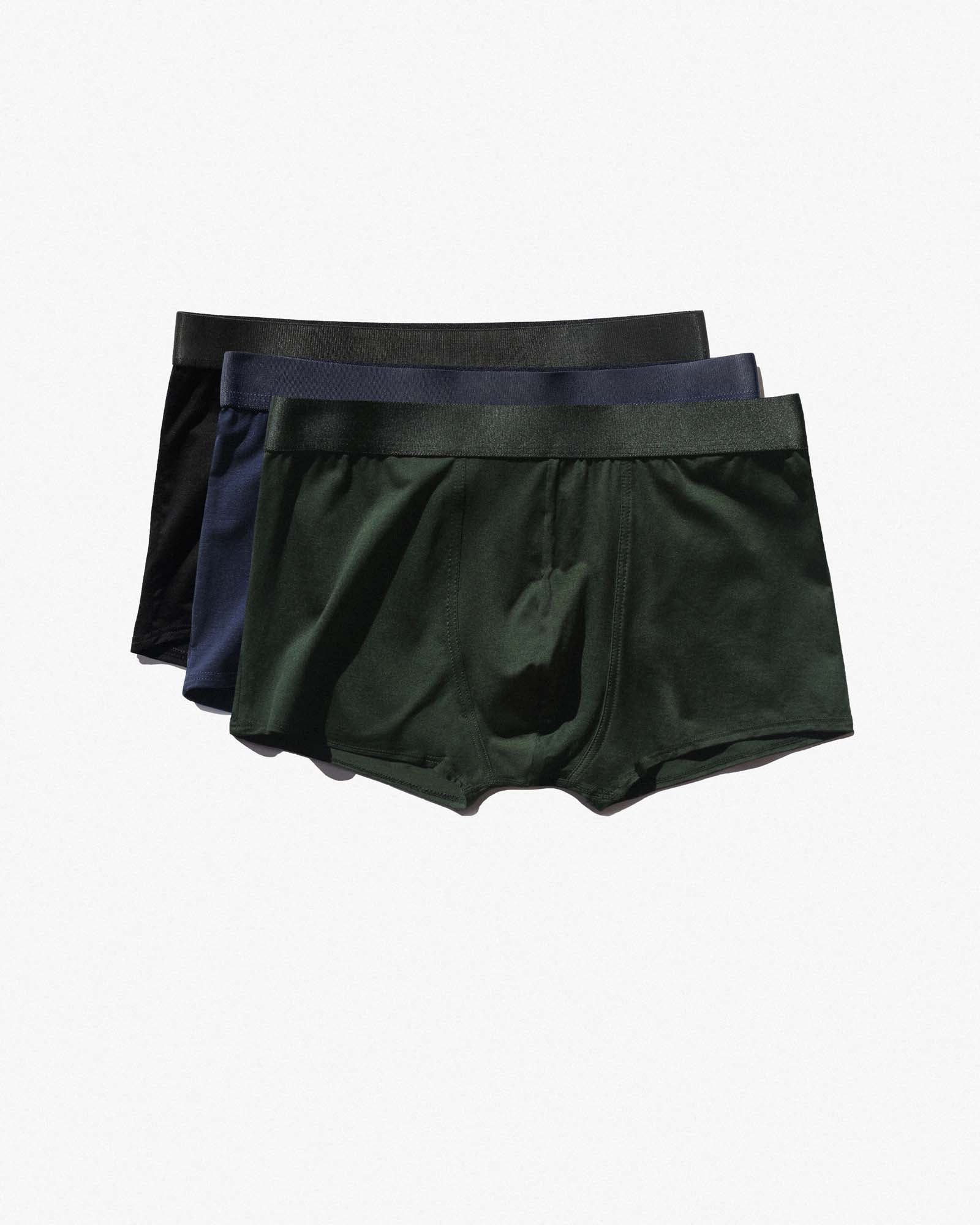 3 × Boxer Trunk in Black + Navy Blue + Army Green