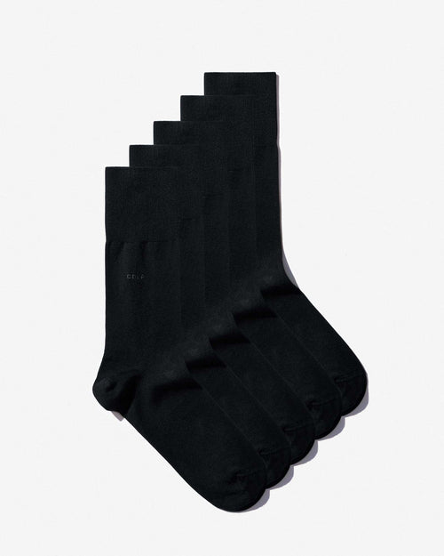 5 × Bamboo Mid-Length Socks in Black ### main_image