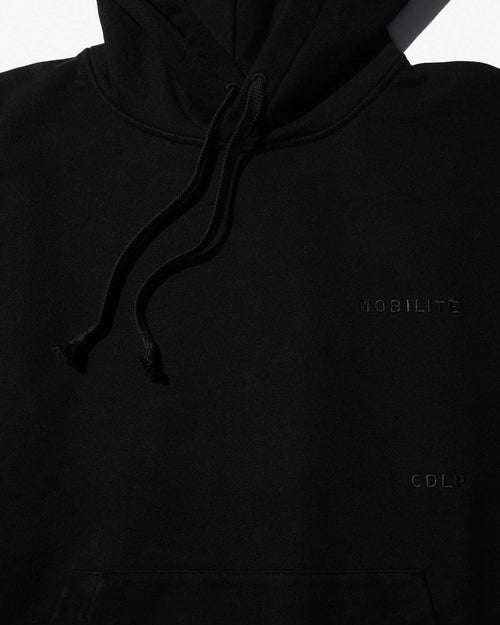Heavy Terry Hoodie in Black with embroidered branding