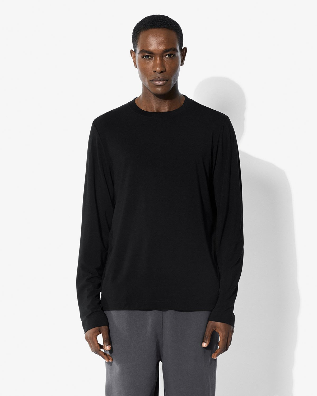 2 x Men's Merino Blend Long Sleeve T-Shirt in Black | Shop—CDLP
