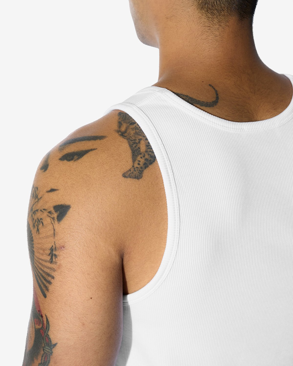 トップス BACK OPEN AMERICAN SLEEVES RIB TANK Ribbed Tank | White | DL1961 Premium Denim