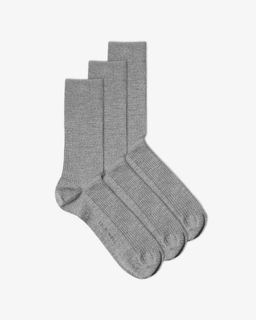 3 × Mid Length Wool Rib Socks - CDLP
