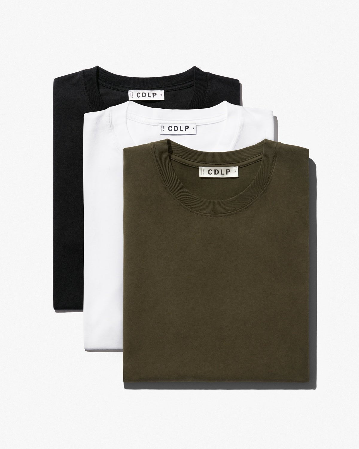 3 × Men's Midweight T-Shirt in Black, White, Steel Blue