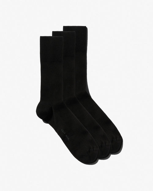 3 x Mid Length Wool Rib Socks - CDLP