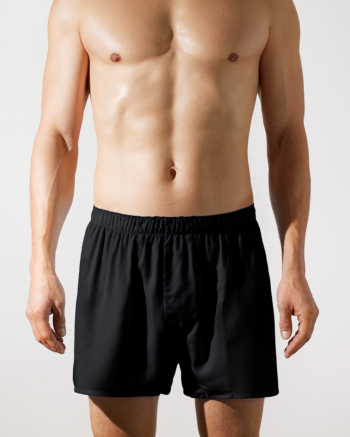 3 x Men's Woven Boxer Shorts Classic in Black, White, Sky