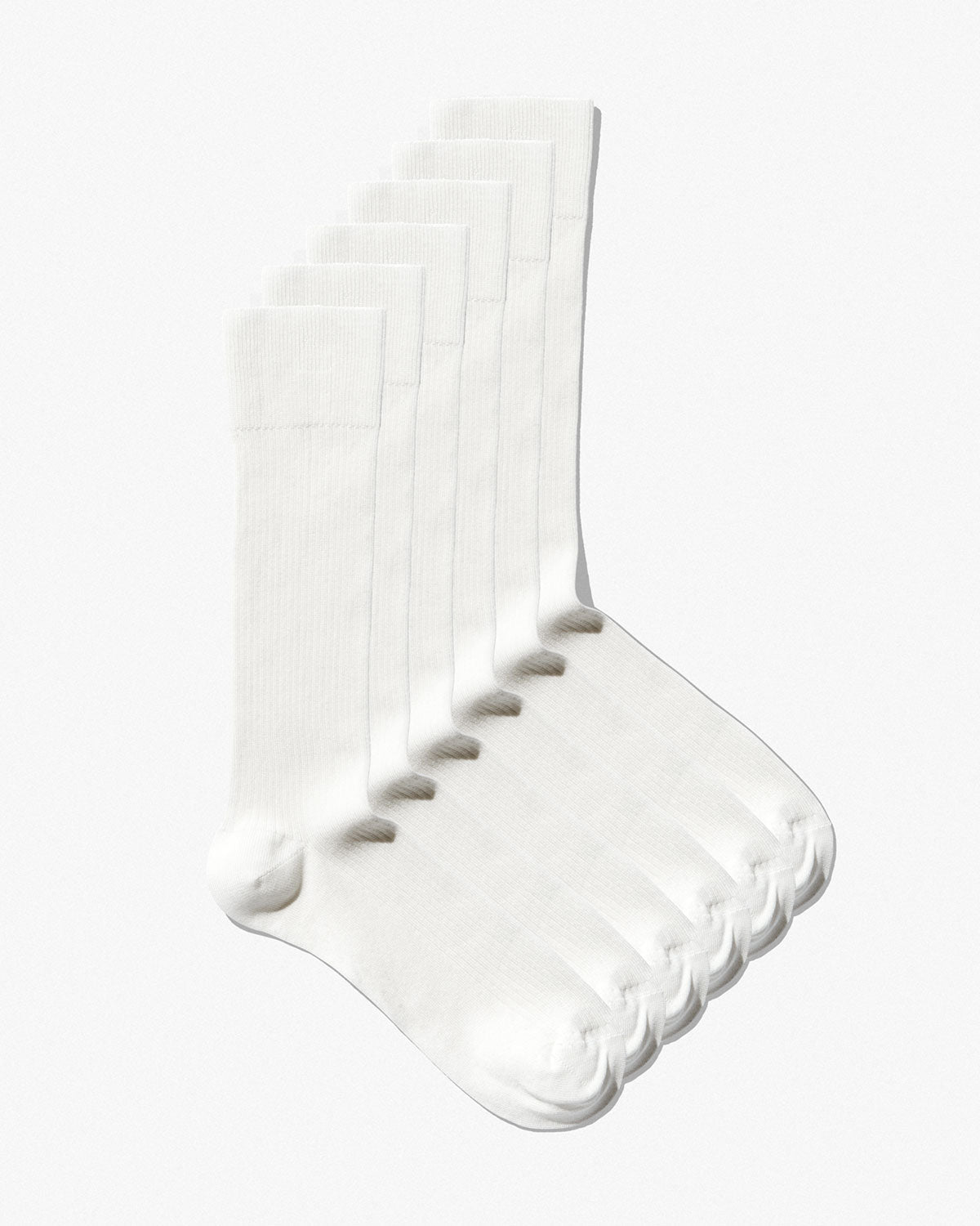 Men's Mid Length Cotton Rib Socks in White - CDLP