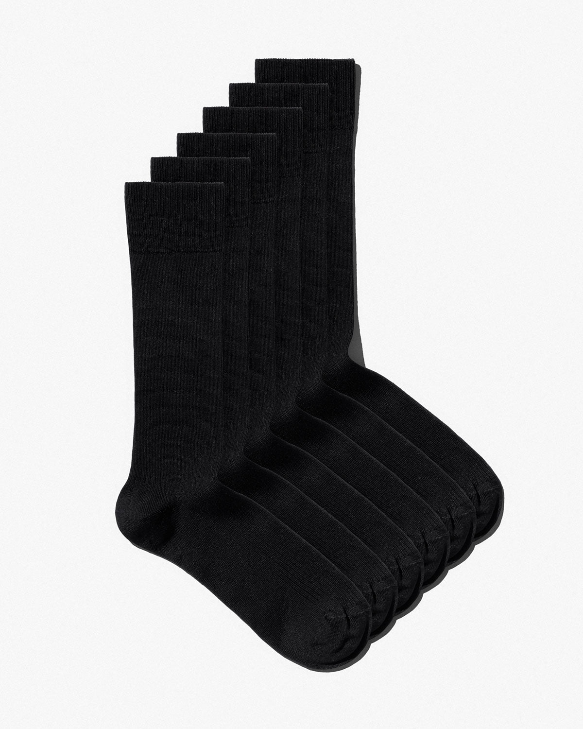 Men's Mid Length Cotton Rib Socks in Black - CDLP