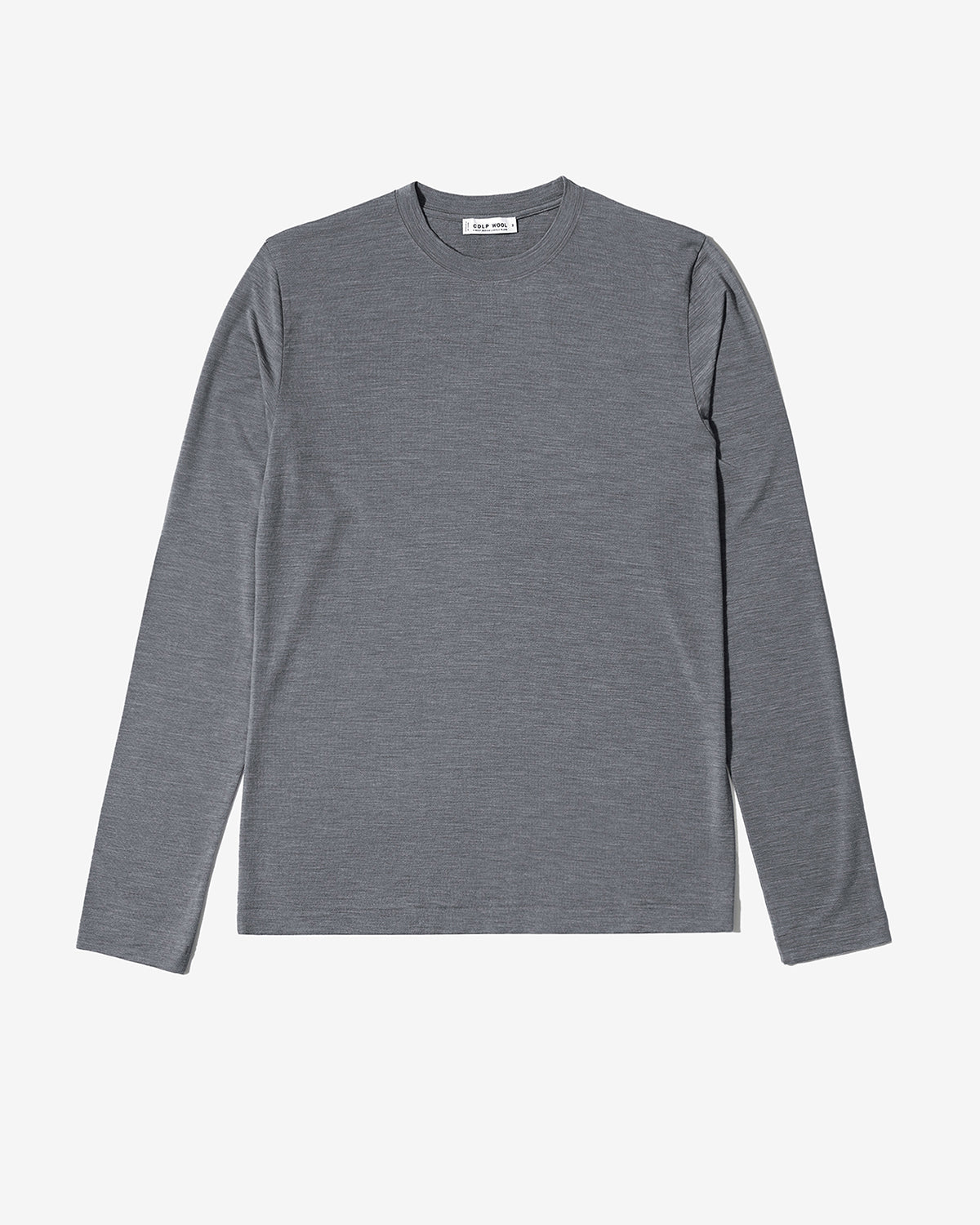 Merino Blend Long Sleeve T-Shirt in Grey Melange by CDLP against a neutral white background.