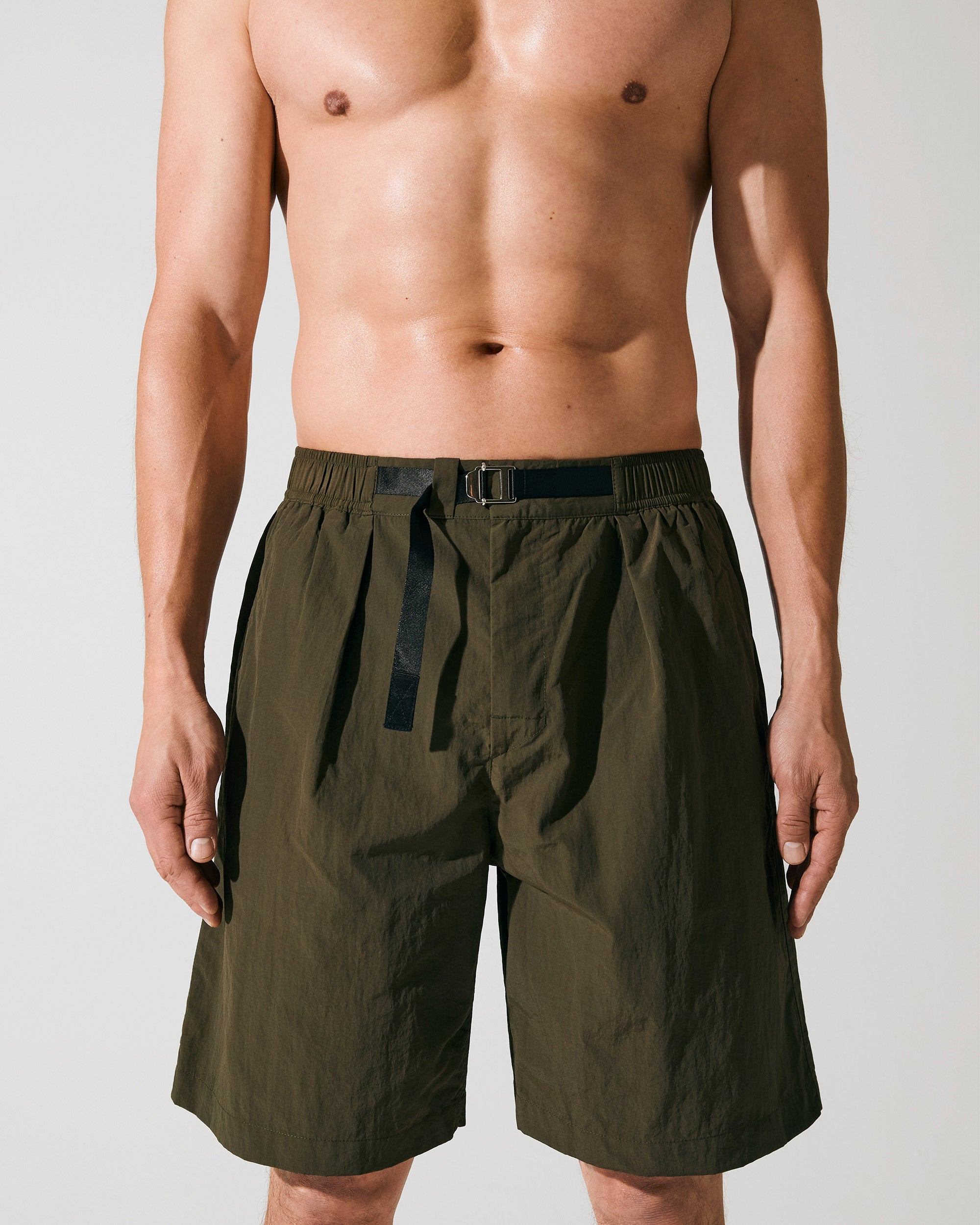 Men's Bermuda Swim Shorts in Dark Olive | Shop now — CDLP