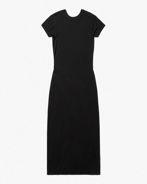 CDLP Black Lightweight Short Sleeve Midi Dress CDLP Black Lightweight Short Sleeve Midi Dress