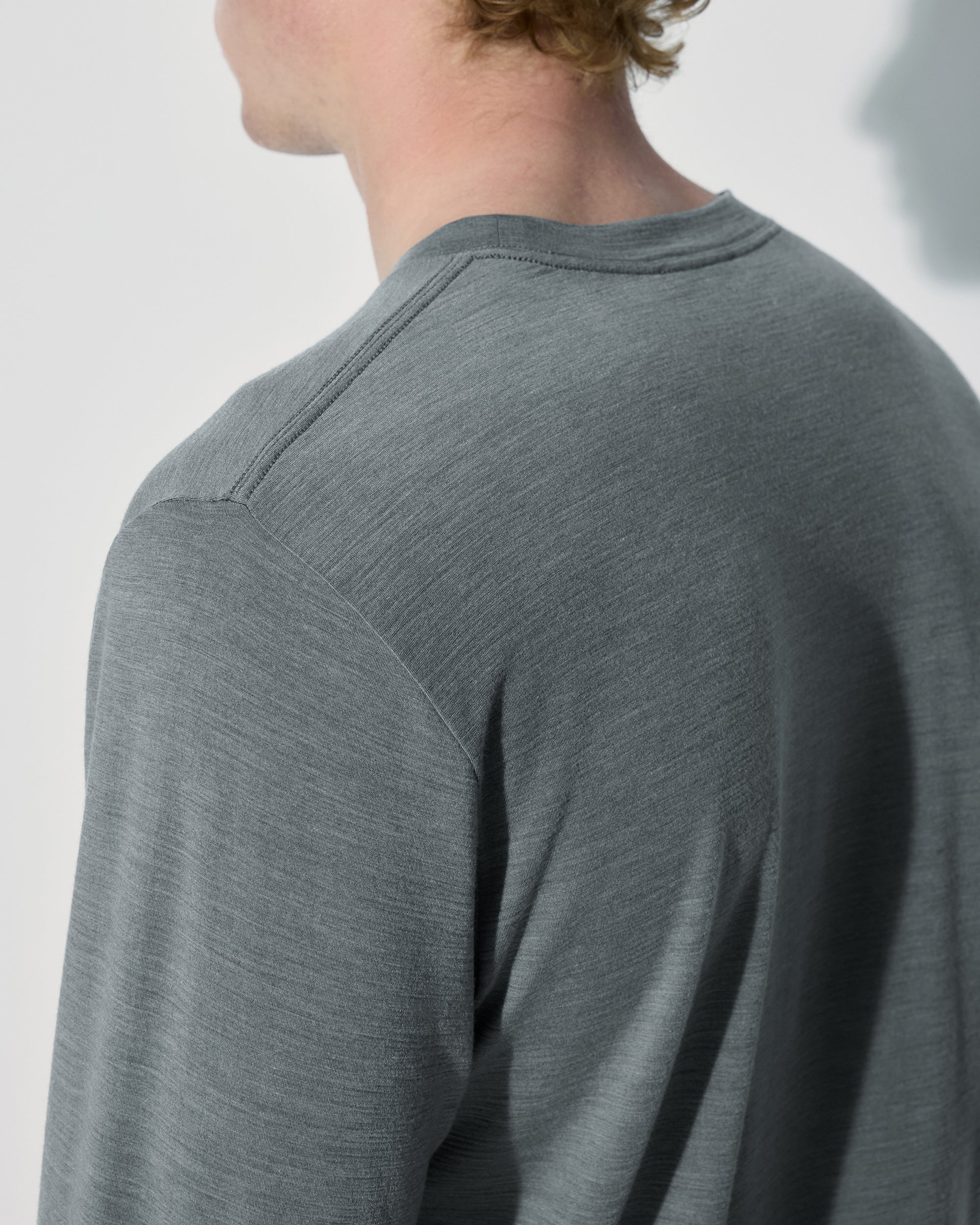Men's Merino Blend Long Sleeve T-Shirt in Grey Melange | Shop—CDLP
