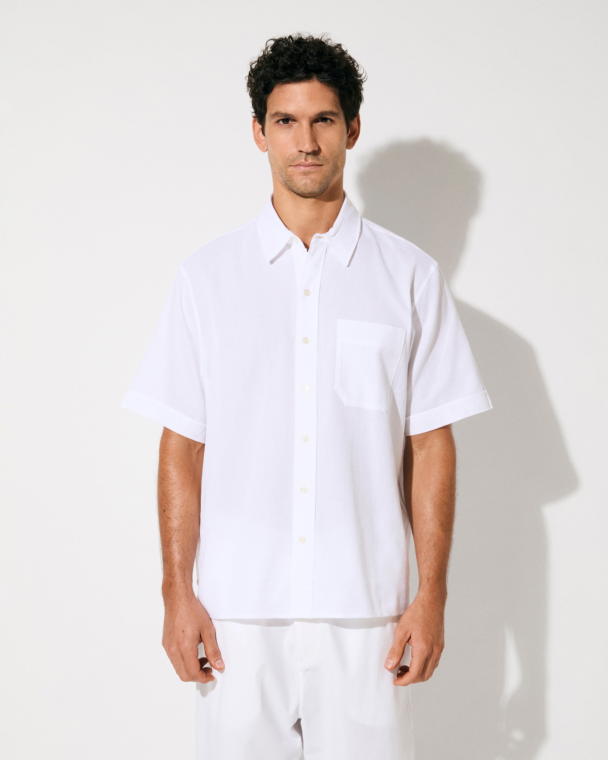 Men's Mesh Short Sleeve Shirt in White | Shop now — CDLP