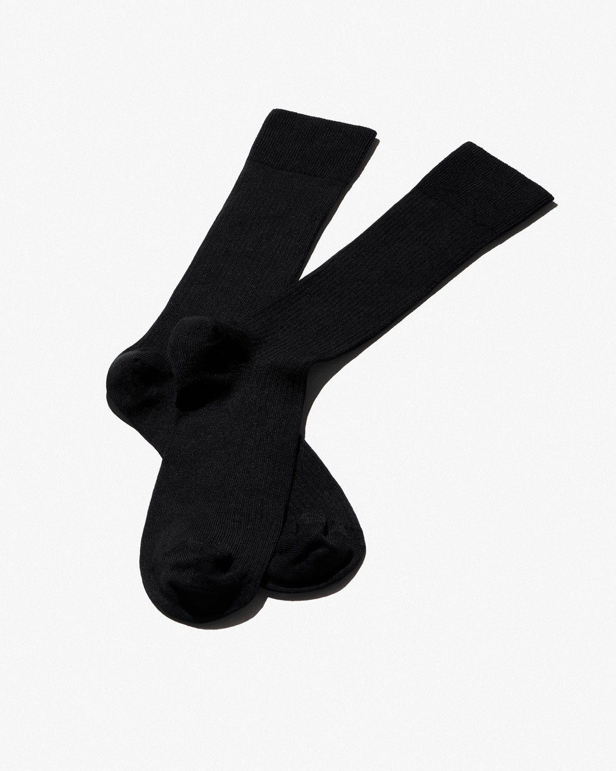 Women's Mid Length Cotton Rib Socks in Black - CDLP