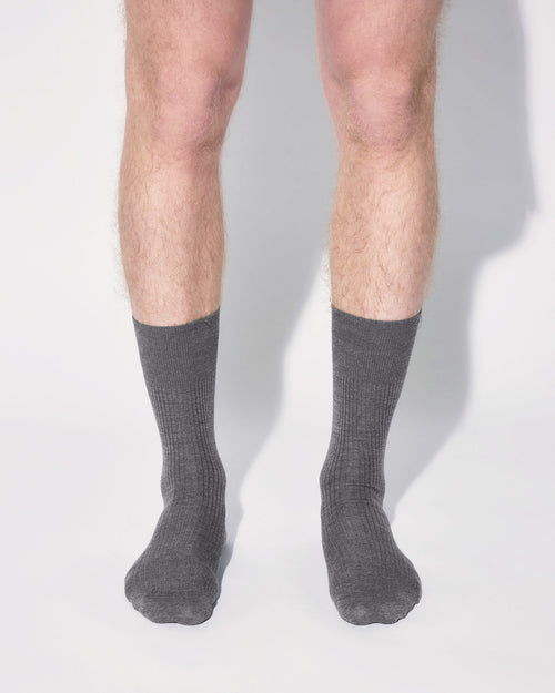 Mid Length Wool Rib Socks - CDLP