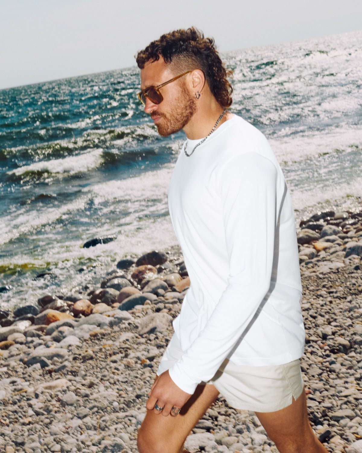 Men's Midweight Long Sleeve T-Shirt in White | Shop — CDLP