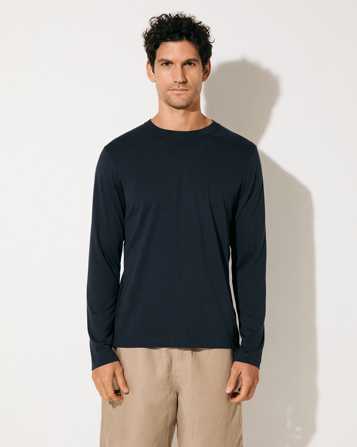 Men's Midweight Long Sleeve T-Shirt in Dark Navy | Shop—CDLP