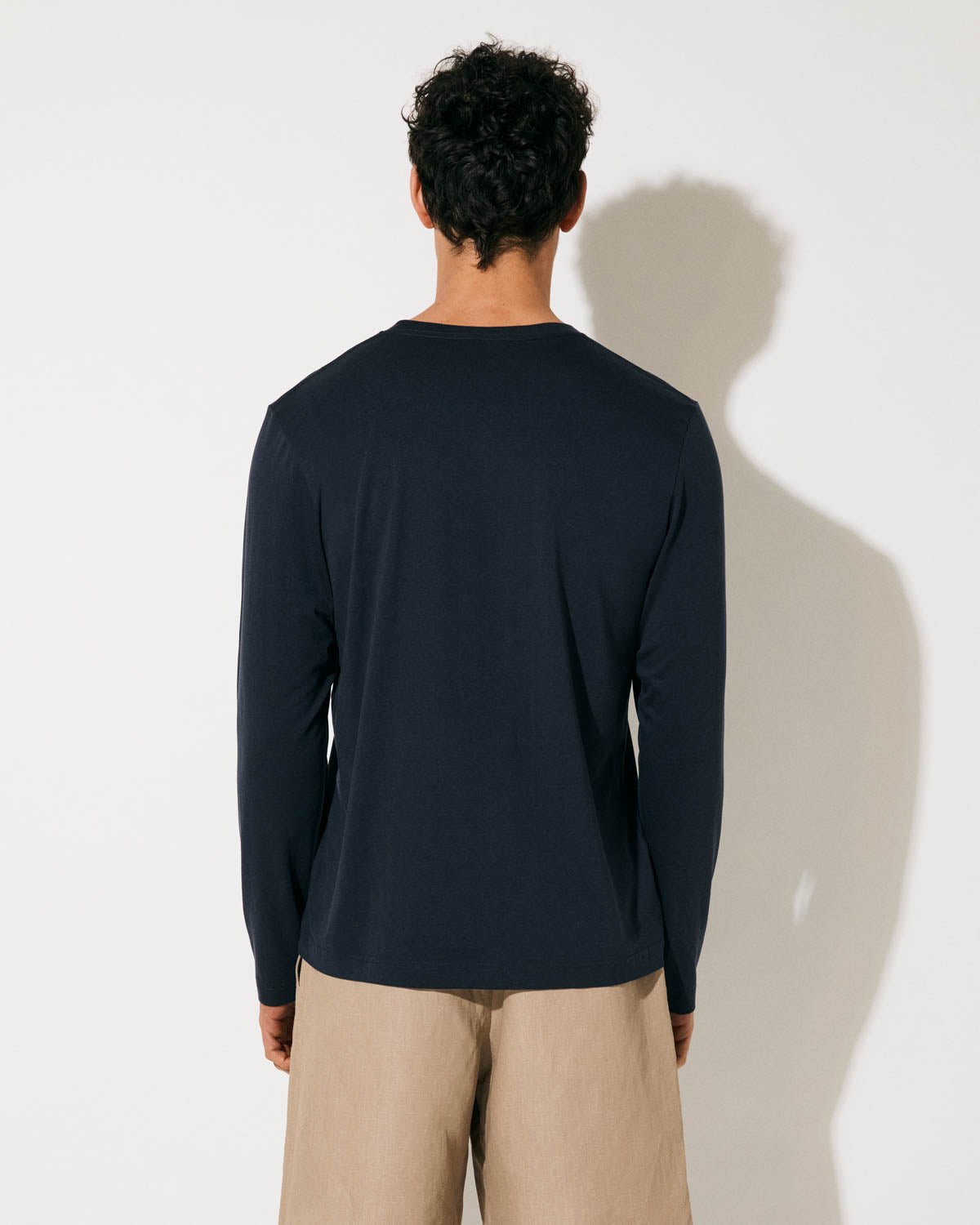 Men's Midweight Long Sleeve T-Shirt in Dark Navy | Shop—CDLP
