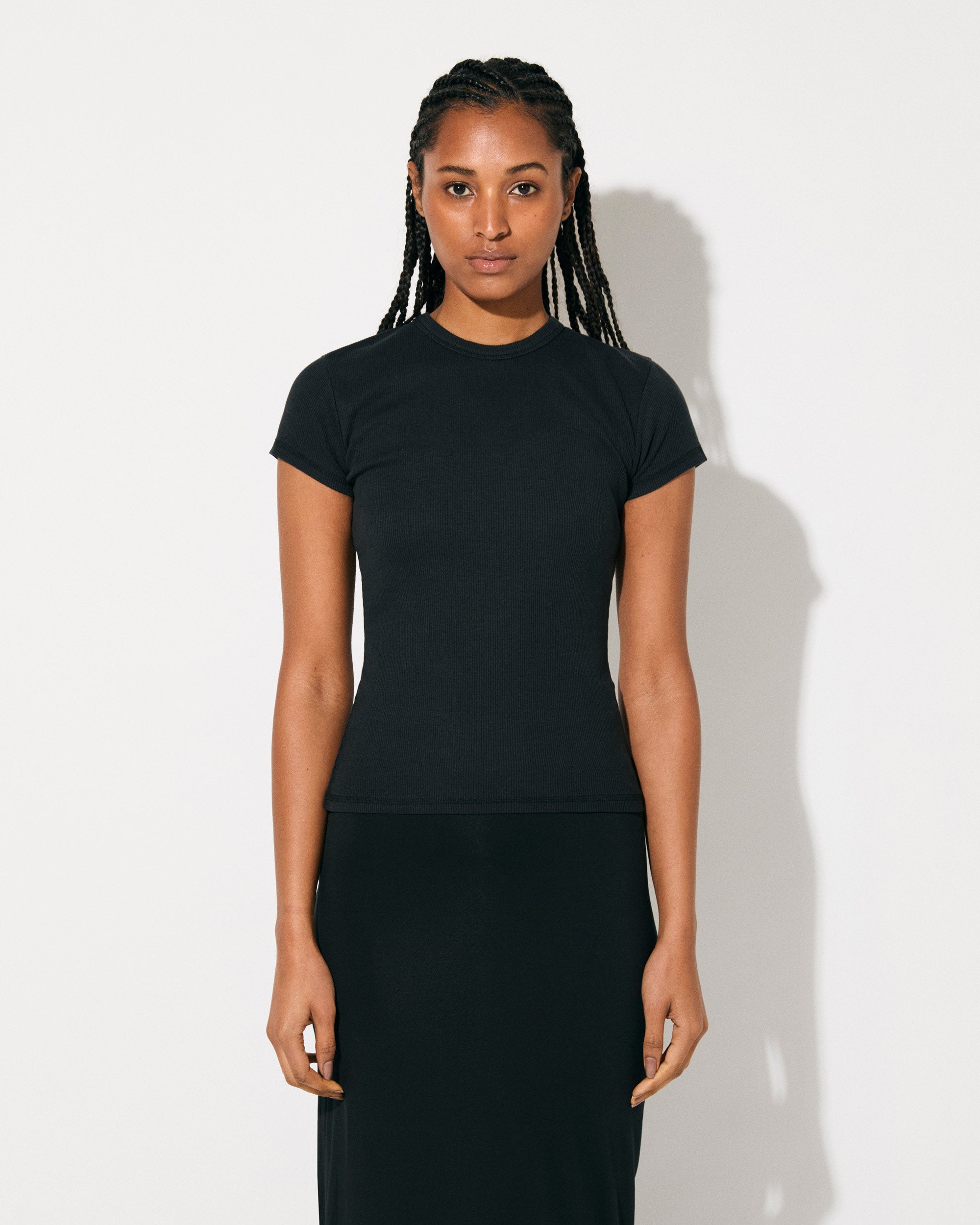 Women's Rib T-Shirt in Off Black | Shop now — CDLP