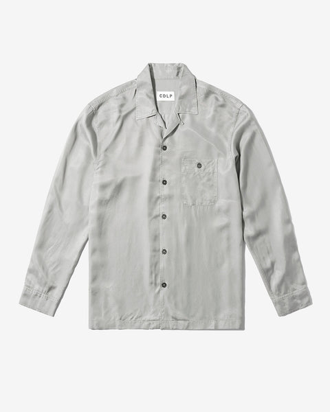 Men's Satin Cupro Shirt in Mud Grey | Shop now — CDLP