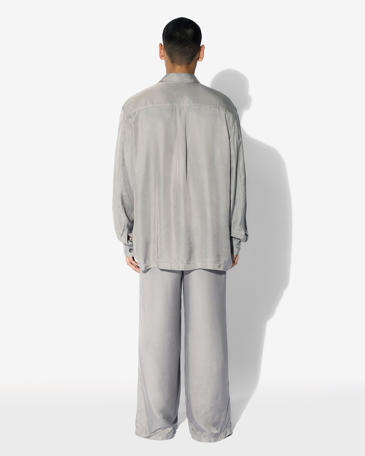 Men's Satin Cupro Shirt in Mud Grey | Shop now — CDLP