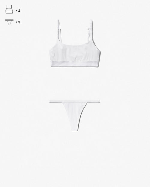 Underwear Set: Scoop Bralette + 3 × String Thong - CDLP