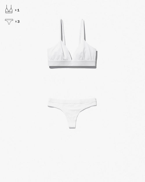 Underwear Set: Triangle Bralette + 3 × Thong - CDLP