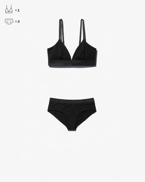 Underwear Set: Triangle Bralette + 3 × Y - Brief - CDLP