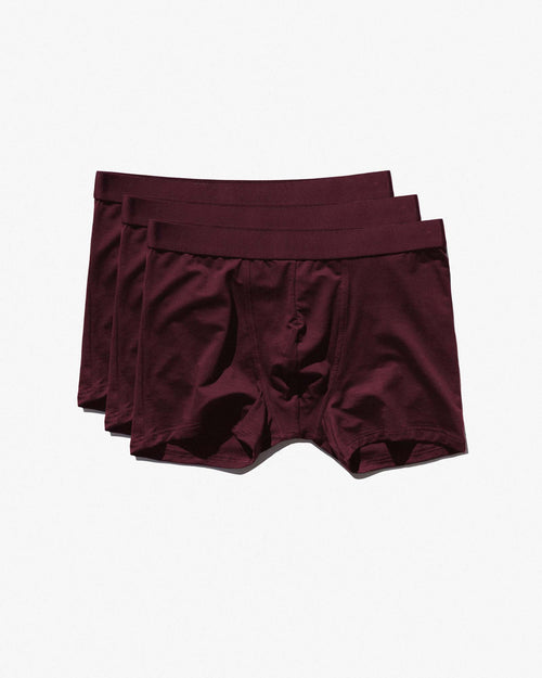 3 ×Lyocell Boxer Brief in Burgundy