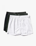 3 × Lyocell Boxer Shorts in Black + Army Green + White