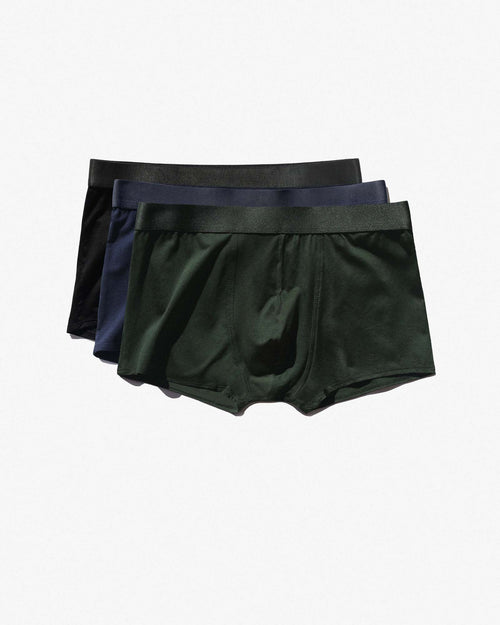 3 × Lyocell Boxer Trunk in Black + Navy Blue + Army Green ### main_image