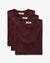 3 × Lyocell Midweight T-Shirt Burgundy