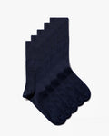5 × Bamboo Mid-Length Socks in Navy Blue